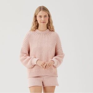 Knotty Ones Delčia Pink Knit Sweater 100% Cotton